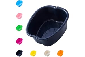 ANXICER Grande Bassine Plastique Bassin de Spa Bain de Pieds,Spa d'eau et Massage des Pieds,pour Pédicures Tremper Les Pieds Détox et Massage Elimine Callosités Cuticules (Black)
