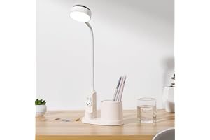 ‎SONVIEE SONVIEE Schreibtischlampe Kinder, LED Schreibtisch Lampe Astronaut mit Stifthalter Schwanenhals Tischlampe Kinder Studienlampe Leselampe mit Projektion Bleistifthalter (Kaninchen – Weiß)