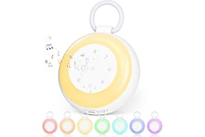 Maquina Ruido Blanco Bebe, GuKKK Máquina de Ruido Blanco para Dormir Bebé Portátil 24 Sonidos con Luz Nocturna, Musica Relajante para Dormir, Temporizador, Recargable por USB