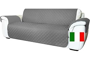 Moonange - Funda para Sofá de 3 Plazas - Asiento de 165 cm - Impermeable, Reversible y Antimanchas - Protector de Muebles Antideslizante y Resistente a los Arañazos - Color Gris