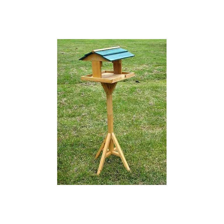 Comedero para pájaros de madera maciza, estilo tradicional, con tejado