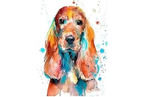 YSCOLOR Diamond Painting Diamant Peinture 5D Bricolage Kits Strass Diamant Art Kits Pour Enfants Anglais Cocker Épagneul Chien Chaud Décoration Murale 30x40cm