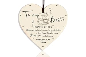 SIQIAN Friend Plaque, Friendship Gifts for Women Birthday Special Wooden Heart Hanging Thoughtful Plaques Decorations Novelty Sign Memorial Quote Love Xmas