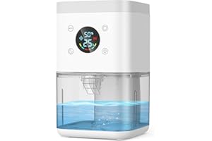 LEENON Deumidificatore 1800ML, Deumidificatore Casa Muffa, Desumidificatore silenzioso con timer, filtro e disiumidificazione intelligente, purificatore dell'aria-Bianco