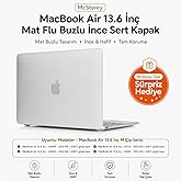 McStorey MacBook Air 13.6 İn&ccedil; Kılıf A2681 A3113 A3240 A3449 M2 M3 M4 M5 Uyumlu Mat Buzlu Şeffaf Sert Kapak İnce Hard Case Şef