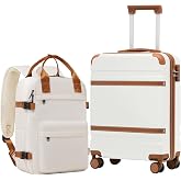 COOLIFE EasyJet Cabin Suitcase 55x40x20 and Ryanair Hand Luggage 40x30x20 | PC+ABS Rigid, TSA Lock, 4 Twin Wheels - Ideal for