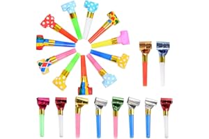 NOPKESV 20 pièces Sifflet de couleur,Souffleur de Partie,Trompette Multicolore,Sifflet Anniversaire Enfant,Sifflet Enfant,Couleur Aléatoire (Multicolore)