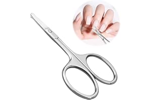 Jetstream Ciseaux Ongles, Ciseaux ongles Bout Rond, Conception à Bords Ronds, Extrêmement Tranchant, Petits ciseaux Adaptés Aux Ongles des Doigts et des Orteils, Argenté
