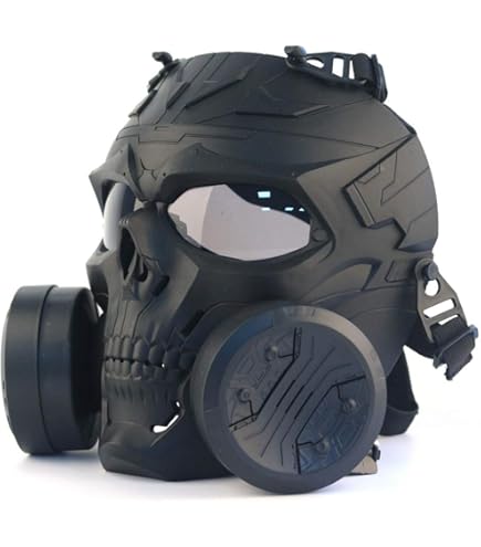 Tactisch Airsoft Paintball Mask CS Game Protection Gear Mechanische Skull Mask met Dummy Filters Dubbele Turbo Fan Tactisch Airsoft Paintball Mask CS Game Protection Gear Mechanische Skull Mask met Dummy Filters Dubbele Turbo Fan