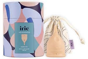 irie - Copa Menstrual Suave, Cómoda, Reutilizable de 100% Silicona grado Médico con bolsa [Nude, Regular]