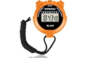 OOYES Digital Sports Stopwatch Timer,Single Lap Split Digital Stopwatch with Alarm,Multi-Function Large Display STOPWATCH Countdown Timer,Shockproof stopwatch for Coaches,Swimming,Running,Sports,Gym(Orange)