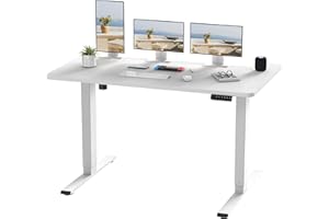 FLEXISPOT EF1+140 * 80cm Certificato FSC Scrivania Regolabile in Altezza Scrivania Elettrica Scrivania Motorizzata Standing Desk,Pannello di controllo con memoria a 2 Livelli (Bianco+Bianco)
