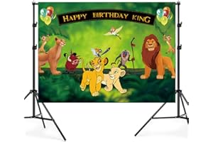 SIMYRON Der König der Löwen Hintergrund – Löwe King Simba Geburtstag Hintergrund Dschungel Jungen Geburtstag Foto Poster Dekoration Party Geburtstag Zubehör Foto Requisiten (150 x 100 cm)