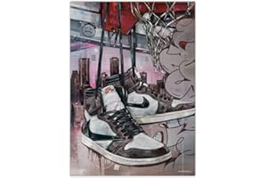 JOSHOPPENBROUWERS Air Jordan 1 Travis Scott - Póster de cordones negros (50 x 70 cm), sin marco
