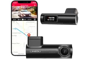 LINGDU 2K Dash Cam Front, WiFi Dash Camera for Cars, Built-in GPS, Car Camera Dash with 0.96" mini screen Parking Monitor, Super Night Vision, 170° Wide Angle, App Control, G-Sensor(D100)