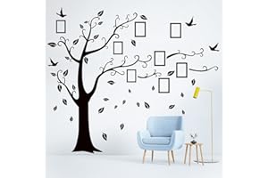 Geepen Stickers Muraux, Autocollants muraux en forme d'arbre avec cadre photo, décoration murale pour salon, chambre à coucher, art mural