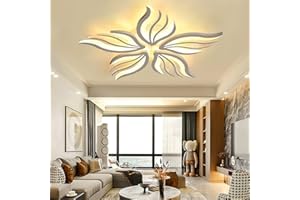 LANEKD LED Plafonnier Dimmable Lampe salon Lustres Chambre avec télécommande Plafond Lampe Moderne Petal Design Métal Acrylique cuisine lampes de décoration Bureau Salle À Manger Table Hall d'entrée Lampes