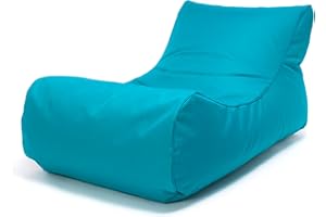 Ecopuf - Master Polyester Canapé Pouf Outdoor Chaise Longue - Pouf Fauteuil avec Pochette de Rangement et Poignée - Fauteuil Relax Salon - 115x65x60cm, Bleu Clair Nc7