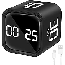 Timer Cubo Digitale Farerkass - 5-10-30-60 Min Con Sensore Di Gravit&agrave; Per Studio E Cucina