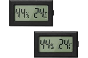 Lpluziyyds LCD Digital Hygrometer Thermometer, Mini Digital Temperature Meter Humidity Gauge for Greenhouse Cars Home Office, 2 Pack