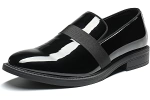 Bruno Marc herrklänning smoking sko slip-on klassiska lackläderloafers