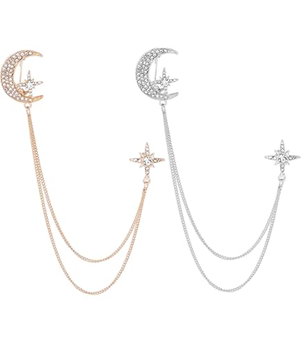 Spille Collare Con Ali D'angelo E Strass - 2 Pezzi Con Catena, Perfette Per Matrimoni E Feste (oro E Platino)