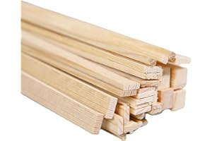WANYI 20 Piezas Listones de Madera Pino, Palitos de Madera 100 x 5x 5mm, Perfectos para Manualidades y Bricolaje
