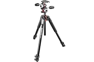Manfrotto Kit Treppiede 055XPRO a 3 Sezioni con Testa su 3 Assi in Alluminio, Kit Professionale Accessori Fotografia, Treppiede Fotocamera con Testa Fotocamera