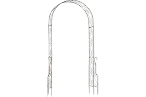 Outsunny Metal Garden Arch Trellis, Decorative Arbour Archway for Walkway Path Ceremony Wedding Party, 120 x 30 x 226cm