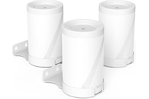 Bangcheer Wall Mount Bracket for TP-Link Deco BE63/BE65/BE10000/BE11000 Mesh Wi-Fi 7 System, Space Saving, Aluminum Alloy Wall Hanging Bracket with Cable Storage, Easy Installation, White, 3