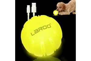 LaRoo Balle Lumineuse Chien, Chargement USB Jouet pour Chien Interactives Balles avec Lumières LED, Boule Lumineuse en Silicone d'entraînement pour Petits, Moyens et Gros Chiens