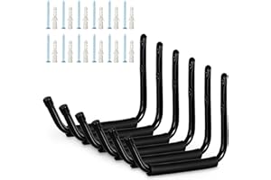 AOFOX Gancho de Almacenamiento de Garaje de piragüismo, 6 Grandes bastidores de Piragüismo de Brazo Colgantes de Pared Pesada, para Colgar Bicicletas de Escalera de Tabla de Surf