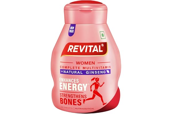 Revital H For Woman With Multivitamins, Calcium, Zinc & Natural Ginseng For Daily Immunity Strong Bones, And Enhances Energy Level - 60 Tablets, 5 Grams
