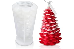 LIVESTN Moldes de Silicona para Velas Decorativas Navideñas, Molde de Vela para Árbol de Navidad Molde de Vela de Forma de Árbol 3D Vela árbol Navidad Forma para DIY Jabón Fabricación de Velas