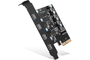 ULANSEN PCIe Gen3 x2 USB 3.2/3.1 Karte ASM3142- PCI Express auf 4-Port Typ C HUB Interne Erweiterungskarte Controller Adapter PCI-Express-Karte Desktop PC unterstützt mehrere INs
