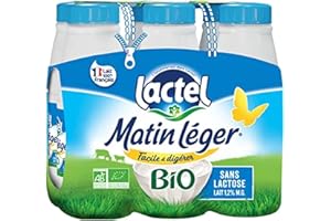 Lactel Lait Matin Léger. Facile à digérer. - Les 6 bouteilles de 50cl
