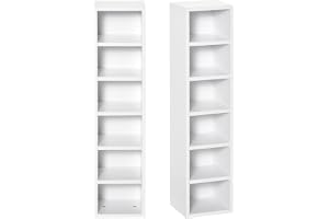 HOMCOM CD-hylla 2-pack trä förvaring vit 21 x 19,2 x 88,3 cm