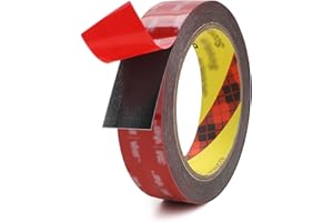 ATOYOGA Ruban Adhésif Double Face Extra Fort, Scratch Autocollant Puissant, Étanche, Résiste Aux Hautes Températures, Pour Usage Domestique, Professionnel et Applications Extérieures (4,72m*2.5cm)