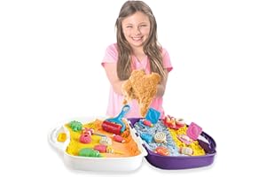 COO11 1000G Magic Play Sand Kit for Kids, Motion Sand with Molds, Shovel and Tools, Magnetic Sandbox and Beach Toys Set, Educational Gift for Boys and Girls Age 3+ Years