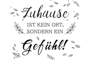 TOARTI Wandaufkleber Spruch Zuhause ist kein Ort, sondern ein Gefühl Schwarz Wandtattoo Wohnzimmer Sprüche zitate Wandsticker Flur und Diele Aufkleber