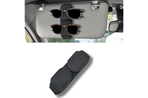 jklitio Sunglasses Holders for Car - Double Layer Magnetic Car Visor Sunglasses Clip, Leather Glasses Eyeglass Holder Clip for Ticket Card, Car Visor Accessories (Black)