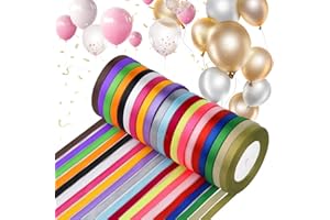 BUENTYA 20 Farben Schleifenband Weihnachten Satinband Geschenkband 22m Weihnachtsband Satin Band Stoff Bänder Weihnachtsgeschenkband Dekoband Stoffband für Weihnachtsdeko Hochzeit Geburtstag Party