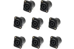 Hsupez 8 conectores Speakon hembra de panel de montaje 4 pines, adaptador para NL4MP, NL4MPR, NL4FC, NL4FX, NLT4X, NL2FC