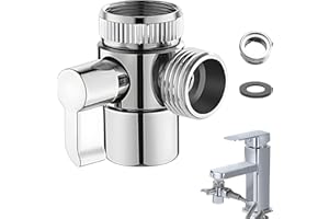 RICHDMI Válvula de Tres Vías, Desviador Para Grifo, Valvula Desviadora 3 Vias, Adaptador Lavadora, Desviador Ducha, Adaptador Grifo Ducha, Desviador de Ducha 3 Vías, Para Ducha Salida de Grifo Pulverizador