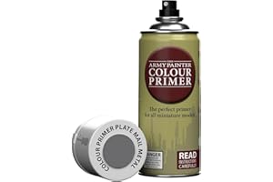 The Army Painter, Colour Primer Plate Mail Metal, 400 ml Vernice per Plastica Primer Grigio Metallica - Primer Modellismo per Miniature Fantasy, D&D e Warhammer
