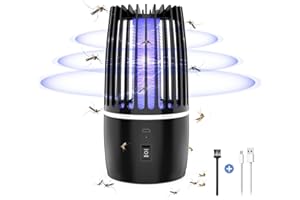 BUBBACARE Lampada Anti Zanzara, Lampada elettrica Anti Insetti 4000mAh Ricaricabile USB Trappola per Mosca Insetti 360 ° UV Elettrico Anti Zanzara Luce Notturna Indoor Esterno Luce Notturna Potente Attraente