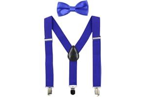 HANERDUN Bretelles pour Enfants Nœud Papillon Ensembles Bretelles Ajustables en Y avec Variété Couleurs pour les Bébé de 1 à 10 Ans