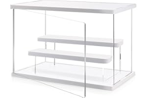 SWAWIS Vitrine pour Collection Boite Plexiglas Vitrine en Verre pour Collection Vitrine Acrylique Plexiglas Vitrine Transparente pour Objets de Collection, Figurines Miniatures, 30,5 x 18 x 21,8 cm
