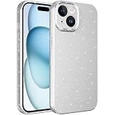 Coverzone Apple iPhone 15 ile uyumlu Z-Jelly Kılıf Kamera Korumalı Simli Işılıtılı Renkli Parlak Silikon Kapak-Silver