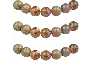MJDCB Natural Round Stone Beads 4mm Ocean Stone Loose Gemstone Beads for Jewelry Making Bracelet Necklace 85pcs